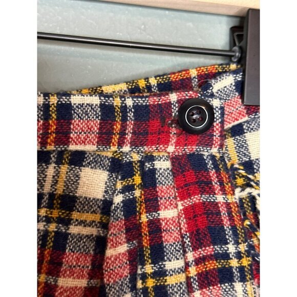 VTG Gruppo Americano Studio Women's 10 Wool Blend Plaid Fringe Long Wrap Skirt - Picture 10 of 13